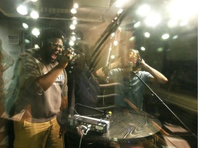 Victor Ubaru (L) and Colin Boudreault (R) are volunteer radio hosts at CKCU.