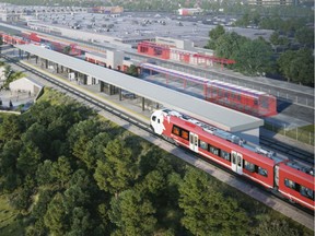 An artist rendering of the Trillium Line South Extension.