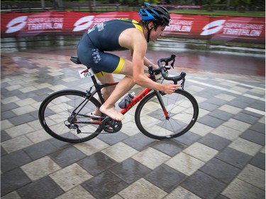 Loic Poulin-Desjardins competes in the Youth and Junior Boys Enduro Race.