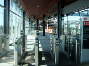 The platforms and turnstiles inside Bayview station. Julie Oliver/Postmedia