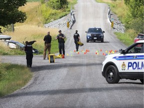 A fatal accident located along Peter Robinson Rd at Carroll Side Rd, east of Almonte left two vehicles in the ditches.