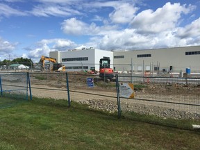 Builders are putting the final touches on a new bottling facility at Canopy Growth's headquarters in Smiths Falls.