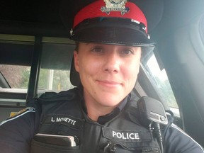Constable Laura Monette saved a drowning woman with the help of a nameless bystander on July 29, 2019.