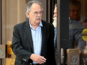 Former treasurer for the Saint Luke Lutheran Church, Barton Burron, leaves the Elgin Street courthouse Thursday, August 15, 2019.