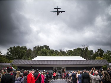 The Royal Canadian Air Force C 130 Hercules did a fly-by during the ceremony Saturday.