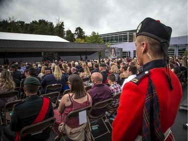 The Canadian Armed Forces paid tribute to Canada's Fallen in Afghanistan during a rededication ceremony of the Kandahar Cenotaph in the Afghanistan Memorial Hall at the National Defence Headquarters, Saturday, August 17, 2019.