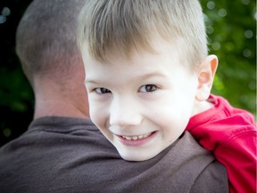 Five-year-old Xavier Downton at his Rockland home with his family Saturday, August 24, 2019.   Ashley Fraser/Postmedia