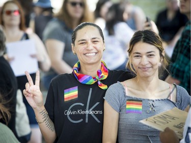 The Ottawa Dyke March 2019 took place on Saturday starting at the Canadian Tribute to Human Rights on Elgin. Roksana Hajrizi and her sister, Camila Hajrizi.