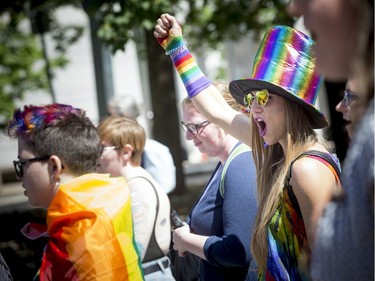 The Ottawa Dyke March 2019 took place, Saturday starting at the Canadian Tribute to Human Rights on Elgin. Alicia Miller was rocking her pride colours Saturday.