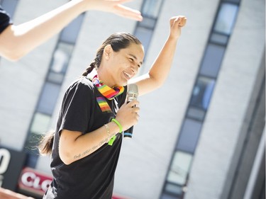 The Ottawa Dyke March 2019 took place on Saturday starting at the Canadian Tribute to Human Rights on Elgin. Roksana Hajrizi spoke to the crowd about the challenging times her family is facing with deportation.