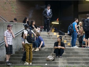 John Abbott College CEGEP students chill out on campus on the first day of school in Ste-Anne-de- Bellevue, west of Montreal, on Aug. 22, 2011. As of Aug. 20, 2019, about 171,400 students were enrolled in one of Quebec's 48 CEGEPs — a 0.8-per- cent decrease from the same time last year.