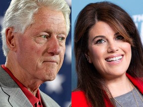 Bill Clinton (L) and his impeachment will be the subject of a new American Crime Story series and Monica Lewinsky, the White House intern Clinton allegedly had an affair with, will be one of the show's producers.