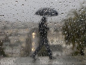 Environment Canada says up to 40 mm of rain could fall through the day Thursday.