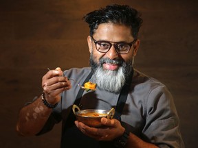 Coconut Lagoon's award-winning owner/chef Joe Thottungal prepares a delicious salmon curry and talks about the importance of authenticity in cooking his Indian dishes. He imports the spices and root ingredients from his homeland and even his chefs are from Kerala in South India, where he's from.