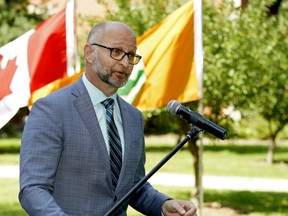 David Lametti, Minister of Justice and Attorney General of Canada, made a funding announcement and spoke to reporters at the University of Alberta in Edmonton on Wednesday August 14, 2019. (PHOTO BY LARRY WONG/POSTMEDIA)