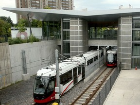 LRT trains were being tested through all of the stations August 8, 2019, including Lee's station near the University of Ottawa campus.