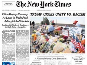The New York Times headline which caused anger.