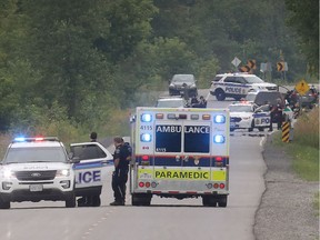 Renaud Rd is closed between Joshua and Anderson due to a collision in Ottawa Wednesday Aug 7, 2019. A cyclist was hit.