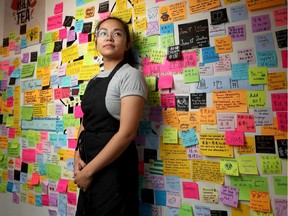 Moo Shu Ice Cream owner Liz Mok has put up a 'Lennon Wall' for people to post their own messages ostensibly in support of the protests in Hong Kong; however following a CBC report on the wall she's been getting visits from people posting pro-Chinese government messages, prank calls and death threats, and even some in-store harassment.