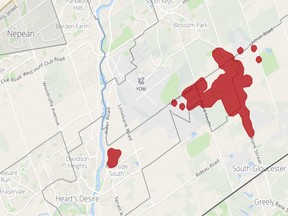 More than 3,700 customers without power in Ottawa's south end.