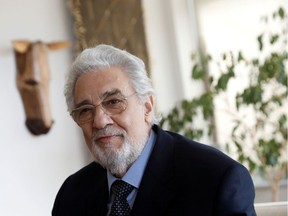 FILE PHOTO: Opera singer Placido Domingo sits during an event at the Manhattan School of Music in New York, U.S., May 11, 2018.