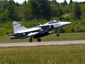 Sweden's Air Force Saab JAS 39 Gripen fighter takes off during the AFX 18 exercise in Amari military air base, Estonia May 25, 2018.