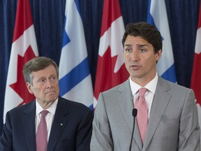 Toronto Mayor John Tory invited Prime Minister Trudeau to discuss measures to deal with gun violence in the city, at Toronto City Hall on Tuesday Aug. 13, 2019.