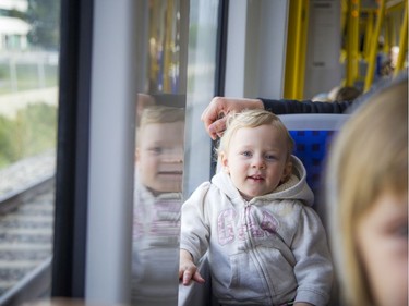 Day two of the light-rail transit had commuters and the general public out checking out the LRT system Sunday September 15, 2019. Two-year-old Annika Anderson and her big sister four-year-old Elerie Anderson were excited for their first ride on the train Sunday.