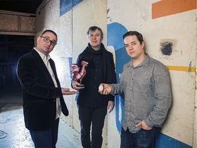 The Toronto jazz trio TuneTown, which consists of, left to right, saxophonist Kelly Jefferson, drummer Ernesto Cervini and bassist Artie Roth. The band plays GigSpace in Ottawa on Sept. 21/2019.
