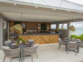 Driffs outdoor ocean-side bar is expected to be a popular spot at the resort renovated by Bryan and Sarah Baeumler, as chronicled in the HGTV show Island of Bryan. Season 2 will air in January.