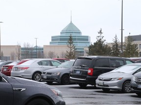 The DND parking lot at Carling campus off Moodie Drive. Employees face a thorny transportation problem.
