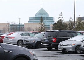 The DND parking lot at the Carling campus off Moodie Drive:  Connections to light rail don’t seem to be a factor when the federal government looks at where jobs should go,