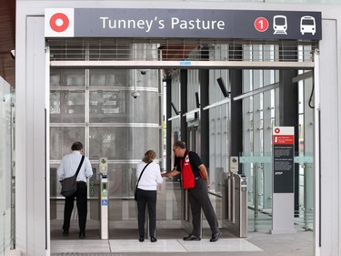 Tunney's Pasture LRT station in Ottawa was busy on its second of operation to the public, September 15, 2019.