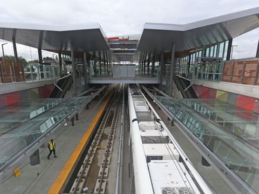 Tunney's Pasture LRT station in Ottawa was busy on its second of operation to the public, September 15, 2019.