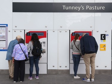 Tunney's Pasture LRT station in Ottawa was busy on its second of operation to the public, September 15, 2019.