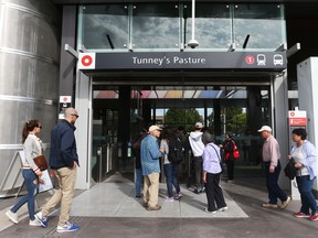Tunney's Pasture LRT station in Ottawa was busy on its second of operation to the public, September 15, 2019.
