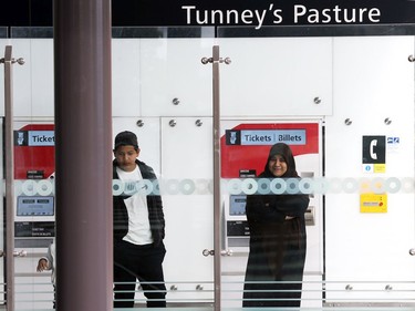 Tunney's Pasture LRT station in Ottawa was busy on its second of operation to the public, September 15, 2019.