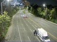 A photo from a City of Ottawa traffic camera looking south on the Vanier Parkway from Montreal Road shows an Ottawa Police Service collision investigation unit vehicle near the scene of what police called a serious collision Saturday.