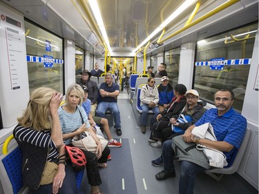 Passengers ride the train as the LRT officially opens on September 14, 2019 complete with ceremonies at Tunney's Pasture.