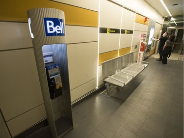 A phone booth in the Lyon Station as the LRT officially opens on September 14, 2019 complete with ceremonies at Tunney's Pasture.