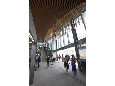 A canoe made of paddles is a work of art at the Pimisi Station as the LRT officially opens on September 14, 2019 complete with ceremonies at Tunney's Pasture.