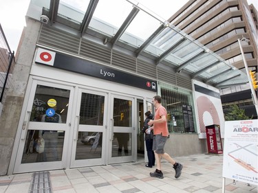 The entrance to the Lyon Station as the LRT officially opens on September 14, 2019 complete with ceremonies at Tunney's Pasture.
