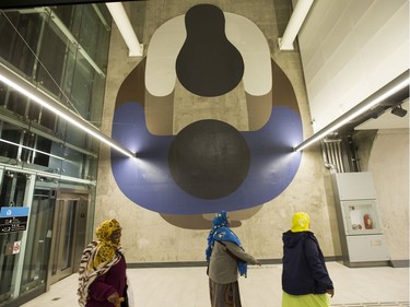 Artwork on the walls of Lyon Station as the LRT officially opens on September 14, 2019 complete with ceremonies at Tunney's Pasture.