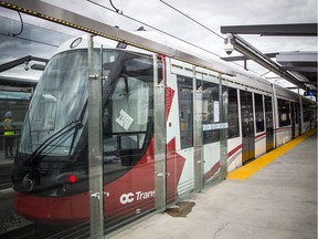 A view of Hurdman Station on Saturday afternoon as trains come and go.