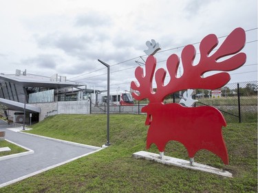 Artwork outside the Pimisi Station as the LRT is seen in operation on day 2 of the system up and running.