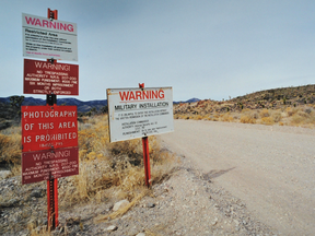 The photo, taken in 1999, shows the road to Area 51. David Pugliese photo.