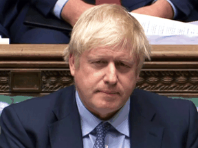 Britain's Prime Minister Boris Johnson in the House of Commons in London on Sept. 4, 2019.