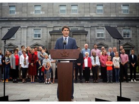 Canada's Prime Minister Justin Trudeau speaks during a news conference at Rideau Hall after asking Governor General Julie Payette to dissolve Parliament, and mark the start of a federal election campaign in Canada, in Ottawa, Ontario, Canada, September 11, 2019.