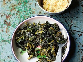 Gomen, collard greens with onions and fresh ginger, from Ethiopia.