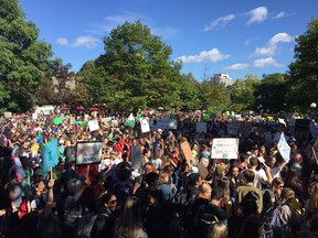 Thousands gathered in downtown Ottawa on Friday for the global climate march.